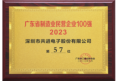 Top 100 Private Manufacturing Enterprises in Guangdong Province in 2023